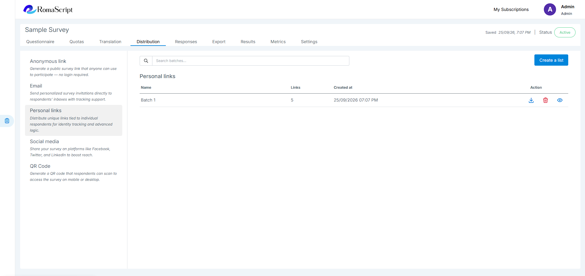 RomaScript Embed Options