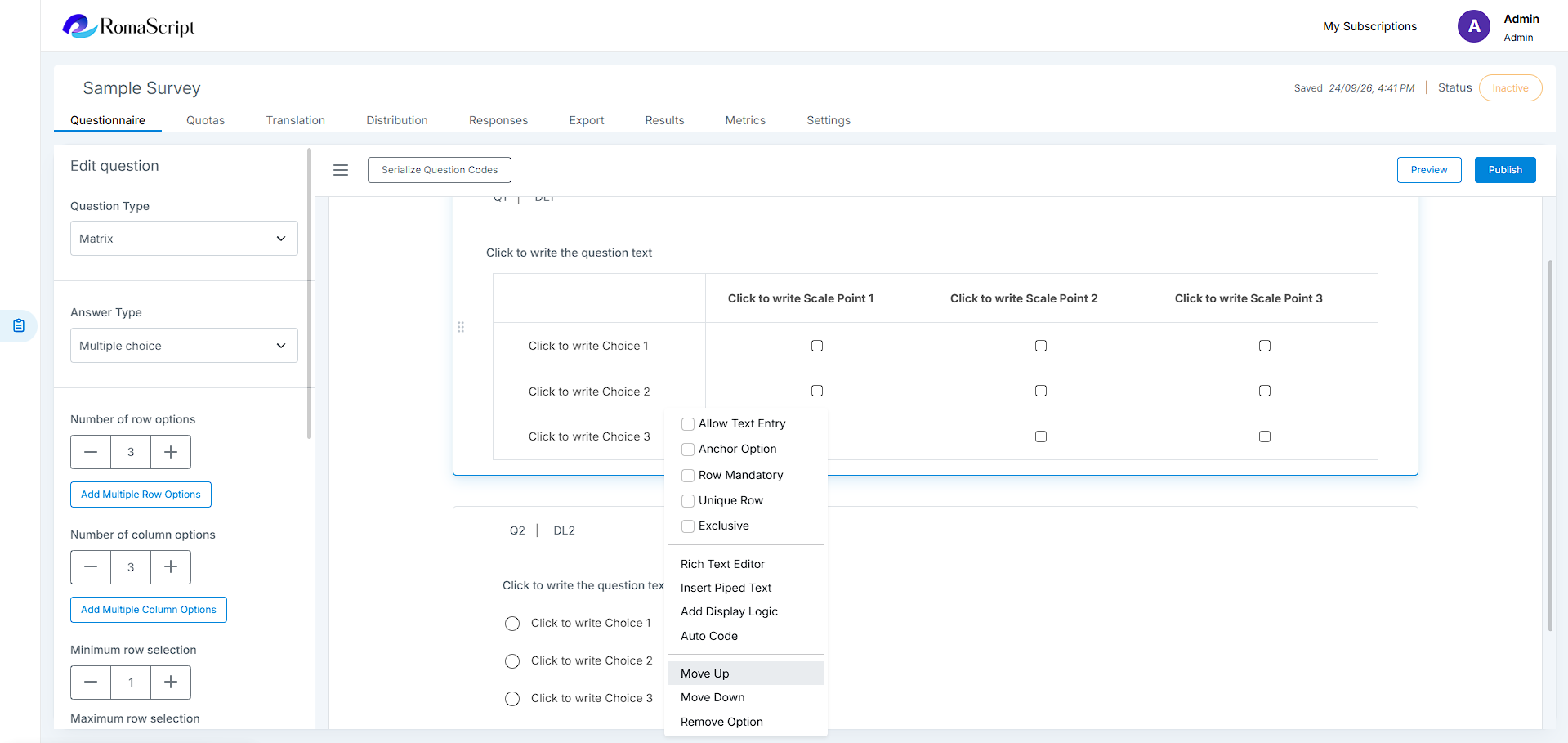RomaScript Move Option