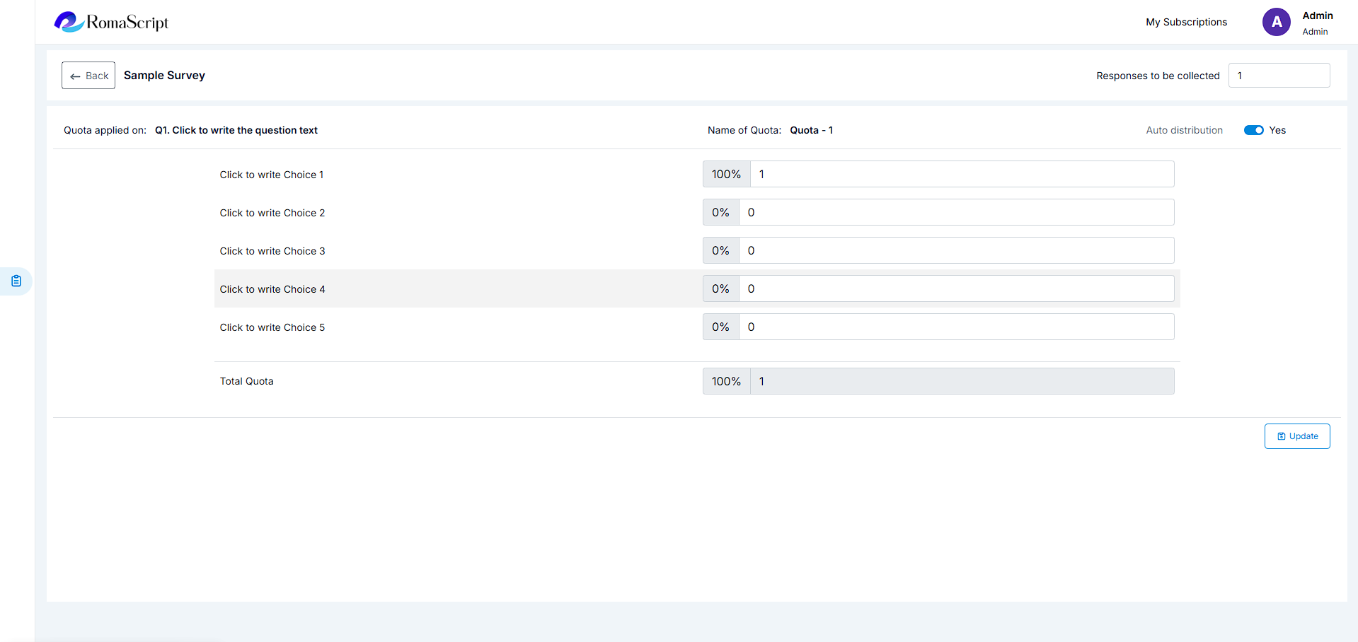 RomaScript Quota Setup