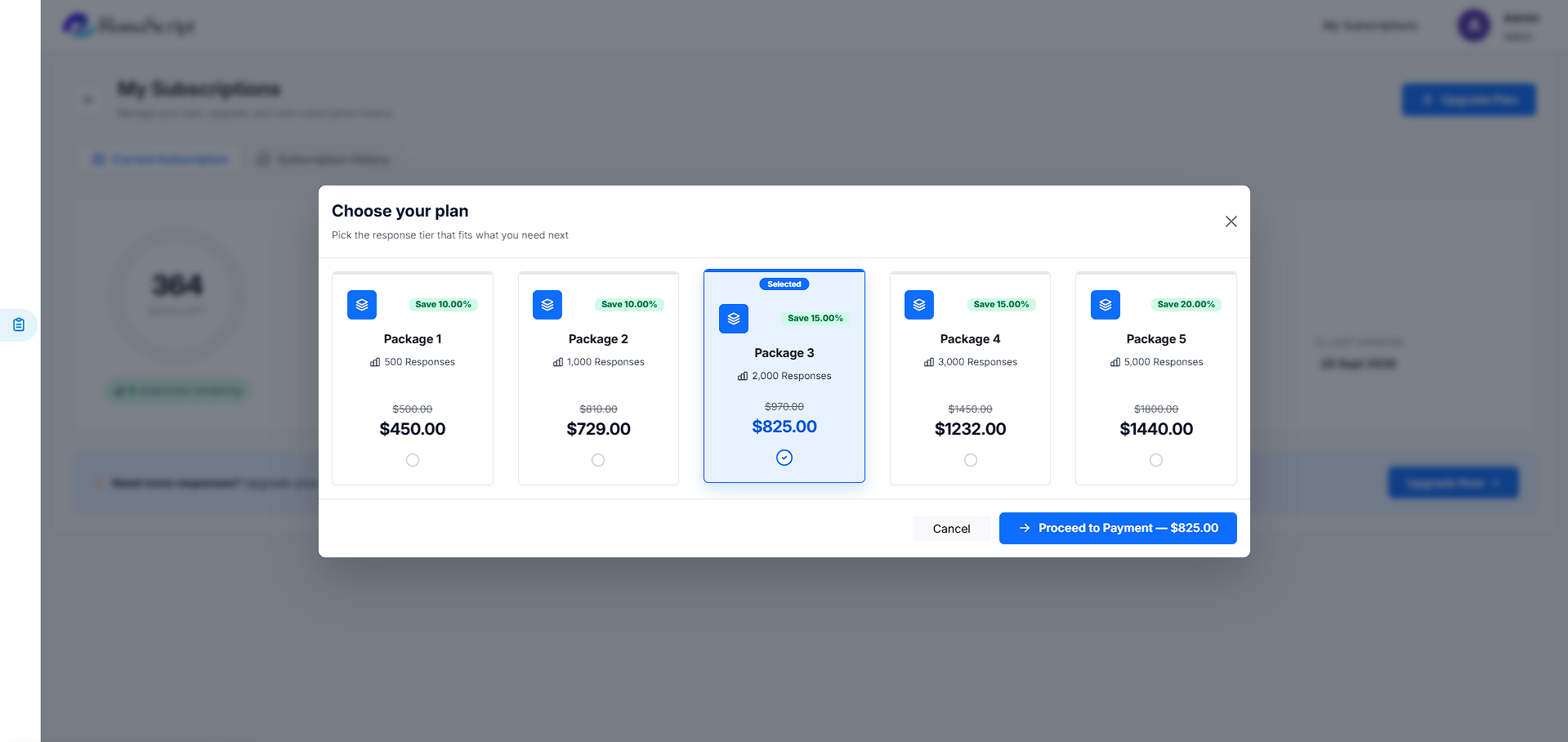 RomaScript Subscription Plan